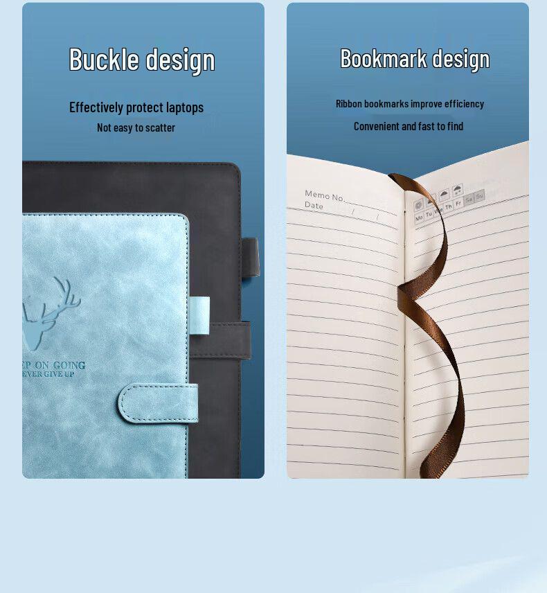 Large A4 Soft Leather Notebook for Students and Professionals