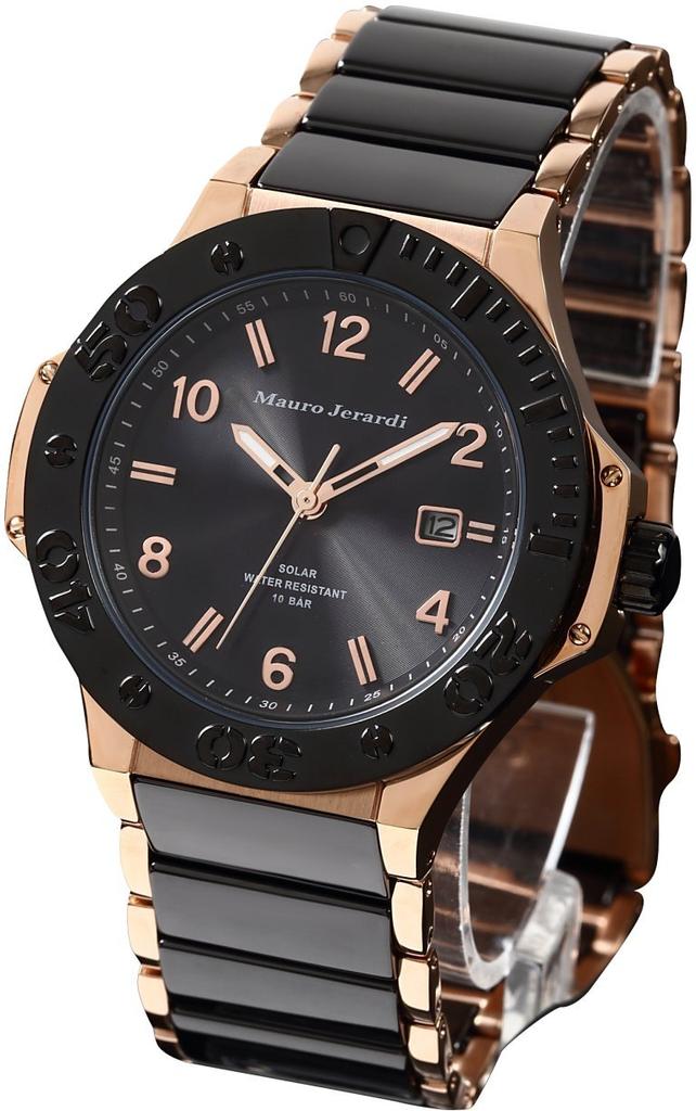 [Mauro Geraldi] Watch Solar Ceramic 10 ATM Water Resistant Calendar MJ034-5 Men's Black