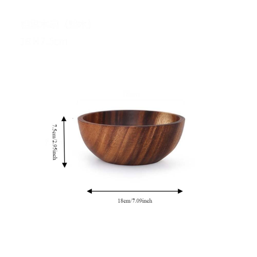 Container Natural Acacia Wood for Noodles Rice Soup Salad Ramen Bowls Bowl Tableware Wooden Bowl