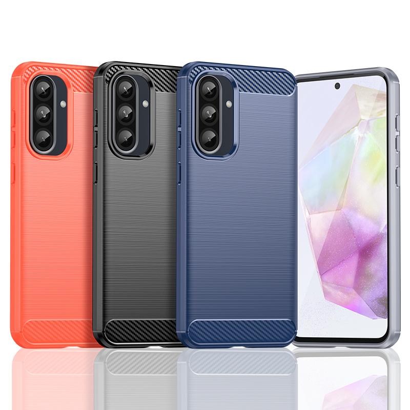 For Cover Samsung A56 Case Samsung Galaxy A56 Capa New Armor Shockproof Carbon Fiber Back Soft TPU Cover Samsung A56 A 56 Fundas