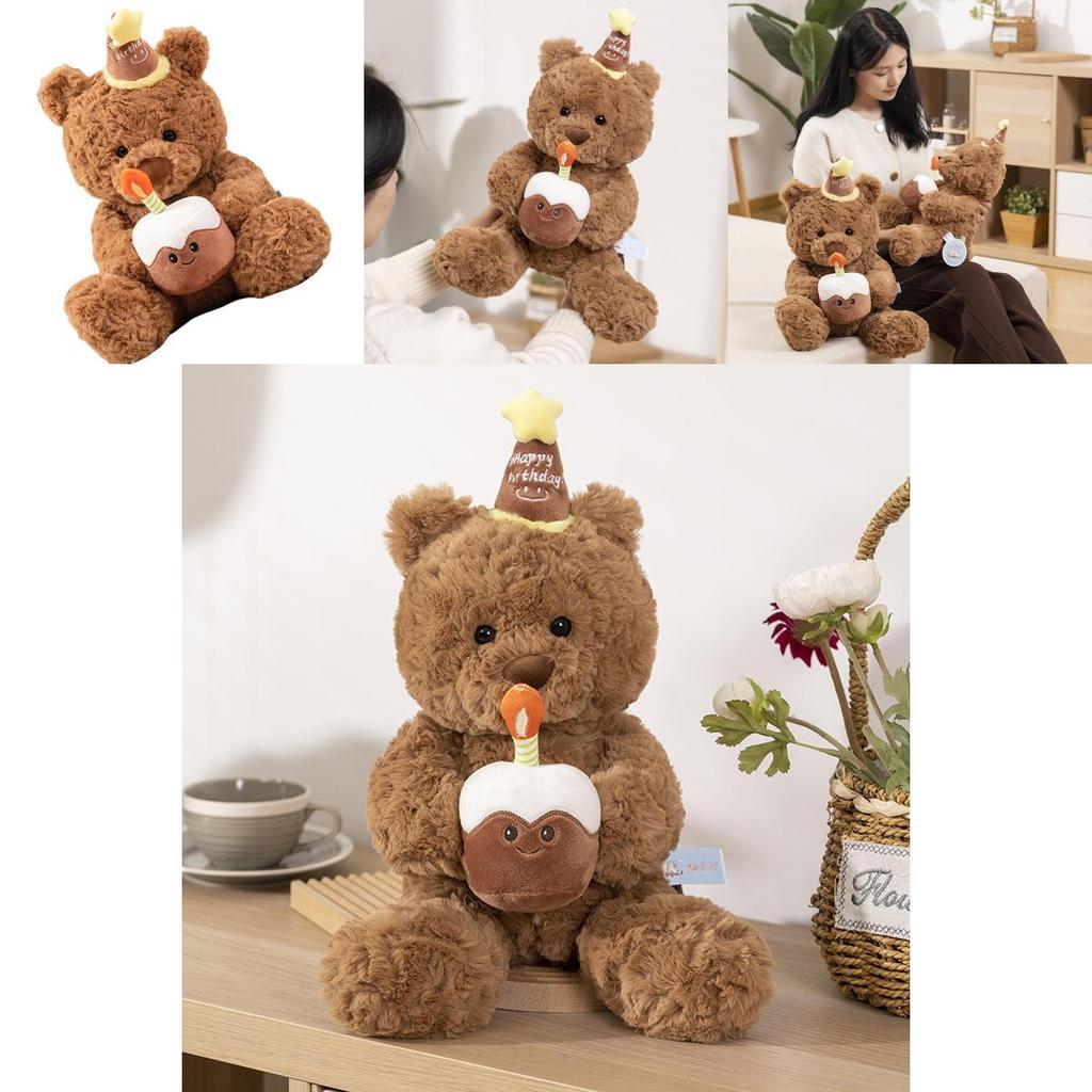 Adorable Plush Bear Doll For Girls Cute Comforting Teddy Bear Stuffed Animal Gift