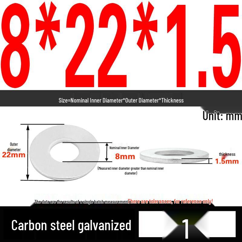 GB97 Galvanized Flat Washer M3-M42 - Full Specifications