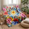 Butterfly and Flower Art Blanket Personalized Name Flannel Blanket Soft Cozy Plush Throw for Sofa Bed Lightweight Home Decor