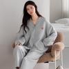 Three-layer Women's Winter Pajamas Set: Warm Long Sleeve Top & Pants in Casual Sporty Style for Autumn/Winter.