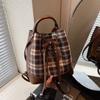 Plaid Dachshund Dog Bag Women's New Backpack Casual Large-capacity Bag