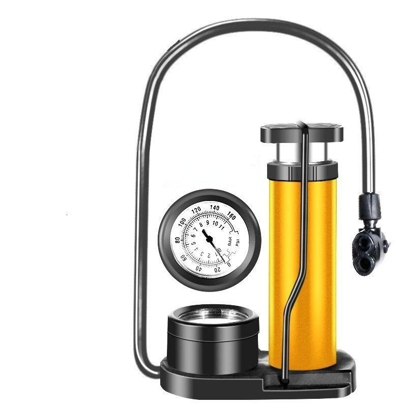 1PC Bike Pump Mini Portable Bicycle Foot Pump with Pressure Gauge Accessories Fits Valve Bicycle Air Pump.