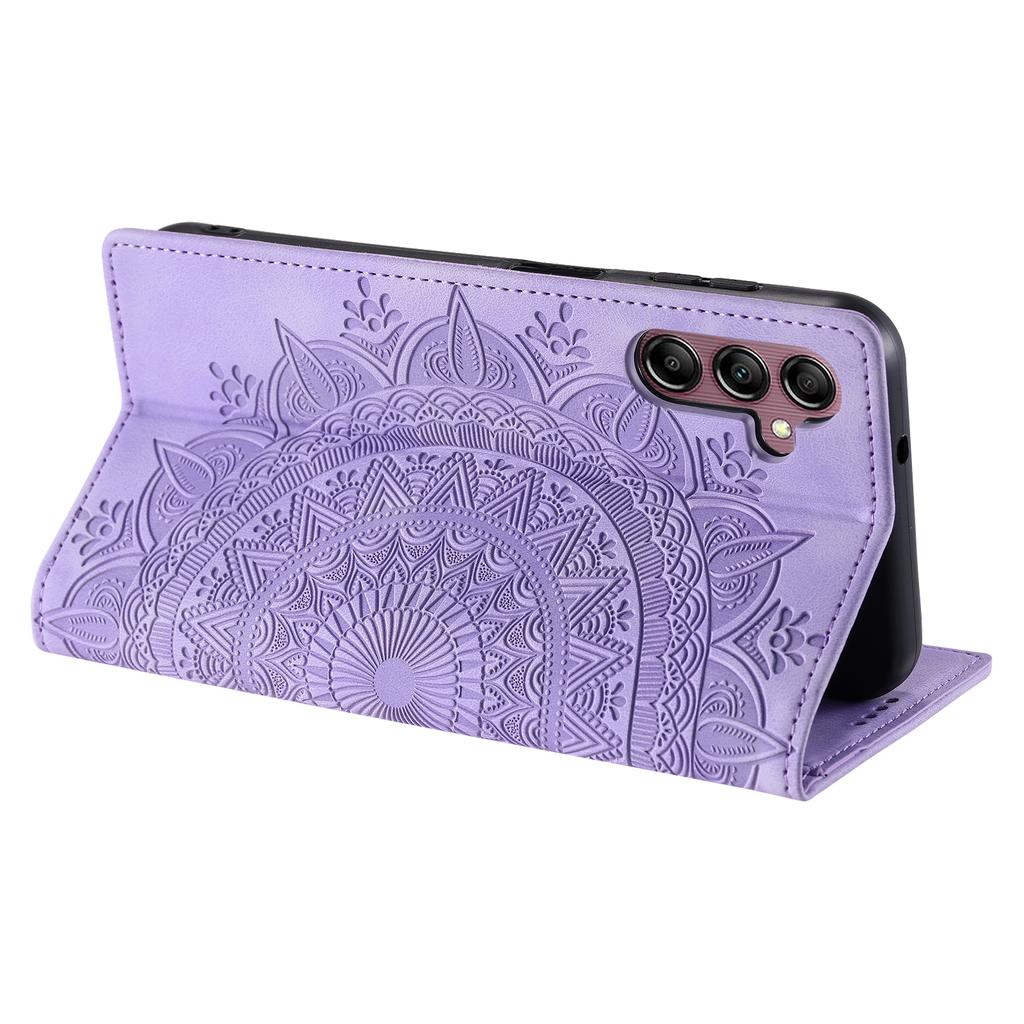 Style 010 Wallet Magnetic Phone Stand Case for Samsung Galaxy S24 FE Imprinted  PU Leather Phone Cover