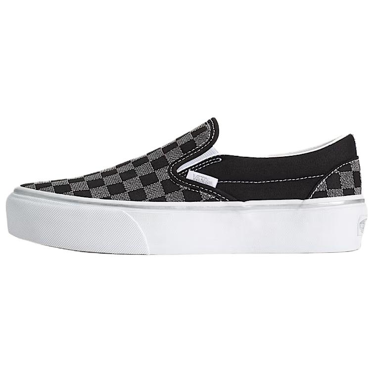 Vans Classic Slip-On Platform Checkerboard Comfortable Fit Skate Shoes Unisex Sneakers Black VN000EA9CJK