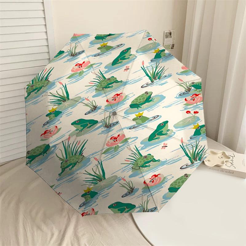 1PC frog pondUmbrella-8-Rib Reinforced, Automatic Open, Lightweight & Durable, Cute Fashion Accessory for Outdoor-P164