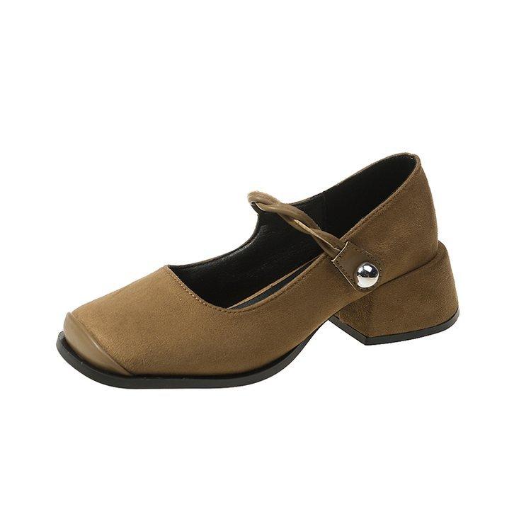 

Premium French retro Mary Jane shoes loafers spring and summer Xiaoxiangfeng women s shoes high heels single shoes black shoes 40