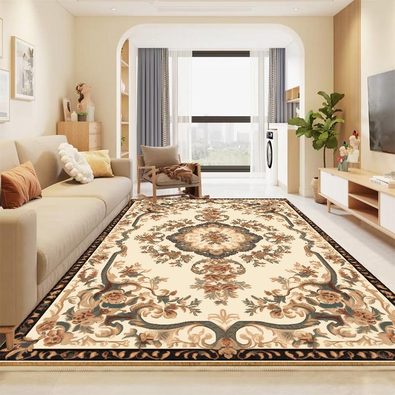 European Style Gorgeous Carpet for Living Room Golden Luxury Area Rug for Bedroom Washable Home hall Decoration Soft Floor Mat