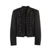 2026 summer new European and American cross-border women's clothing metal hook and strap shoulder pads slim suit jacket w107 8907
