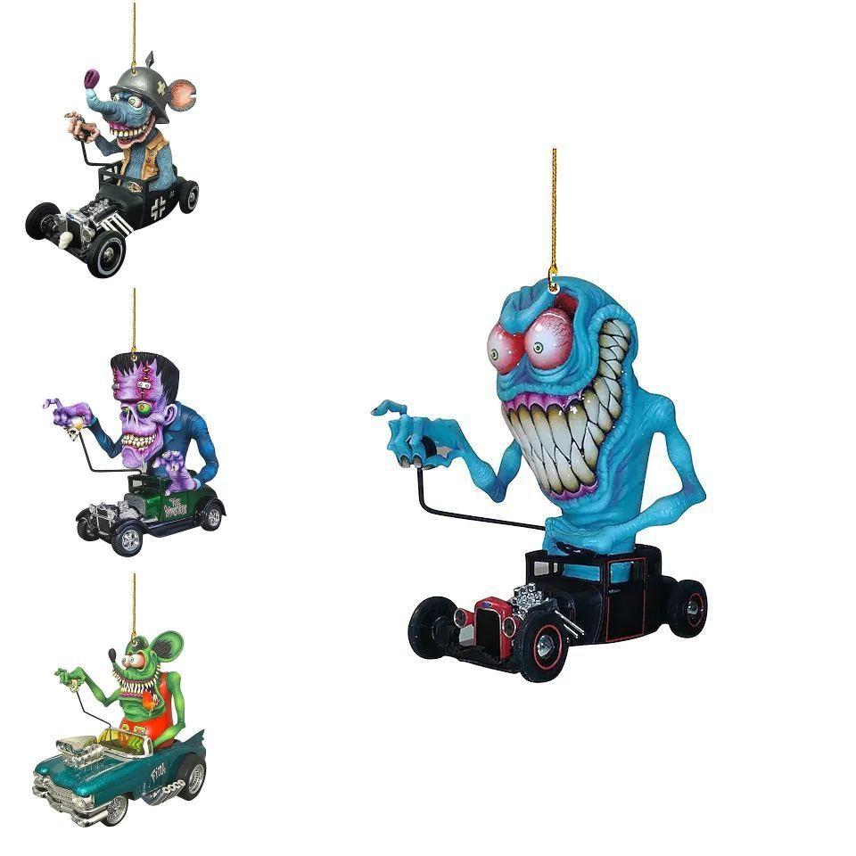 Acrylic Whimsical Dazui Monster Car Decoration Pendant For Halloween Christmas And