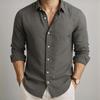 Mens Long Sleeve Solid Casual Business Breathable Dress Shirt