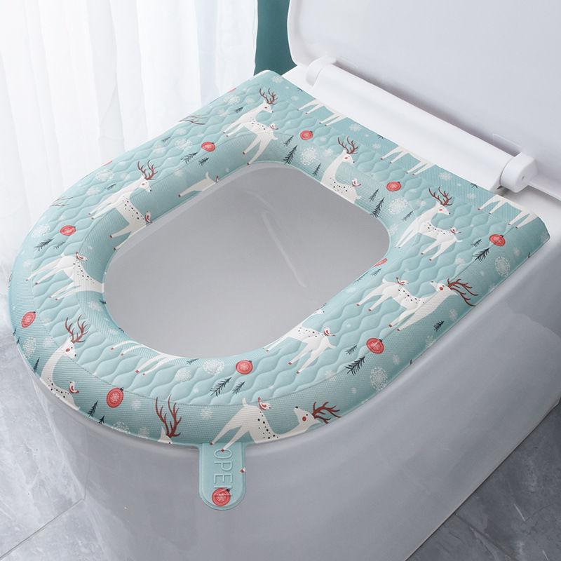 Waterproof Printed Toilet Seat Cushion All Year Round Universal Household EVA Silicone Foam Toilet Seat Cover