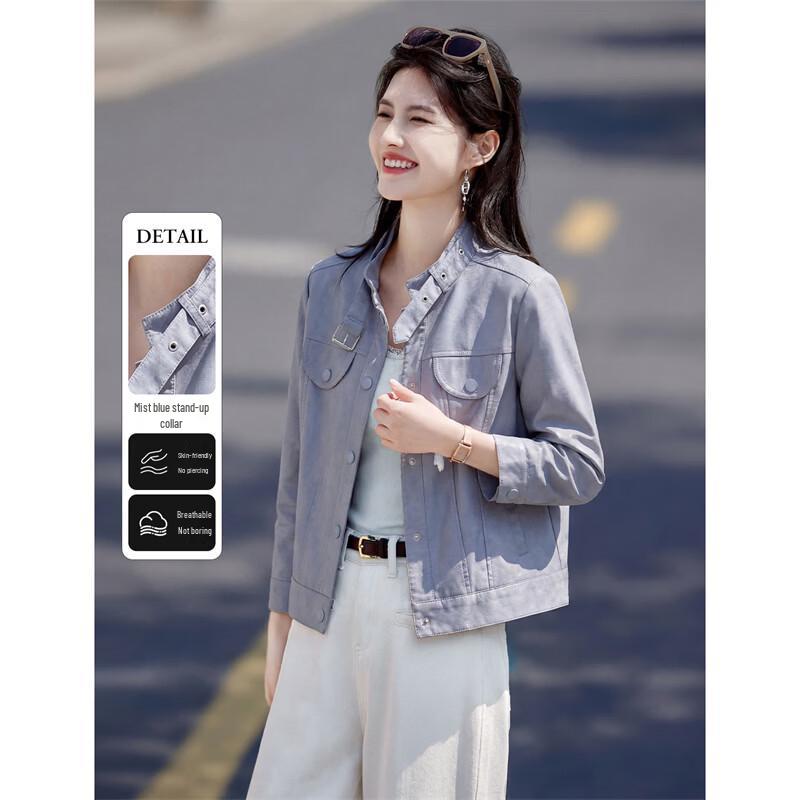 Women s Fashion Stand-Collar PU Leather Jacket XL