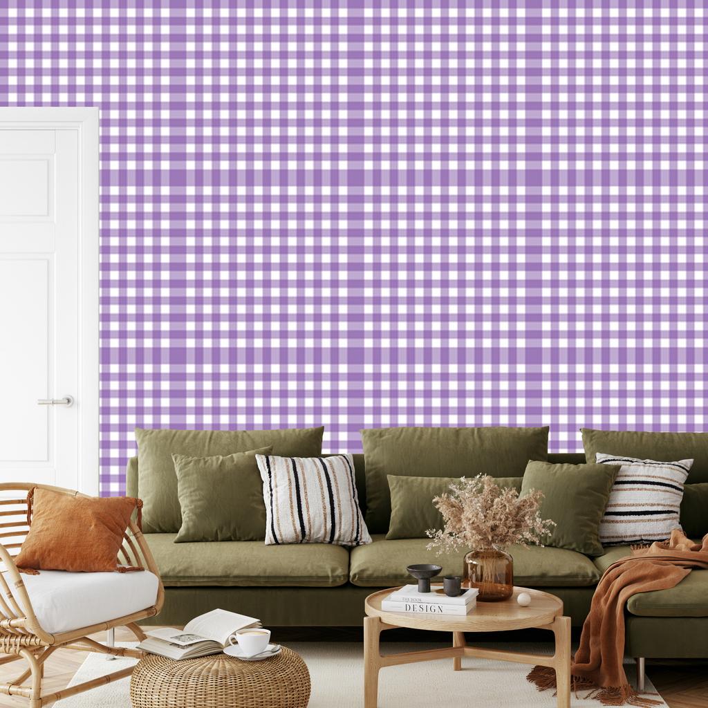 Wallpaper Fabric Pattern Lavender and Purple for Living Room and Bedroom 50x1000