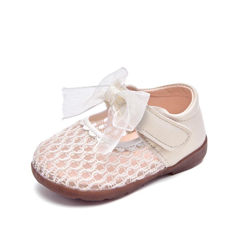 Pearl Princess Toddler Lace Mesh Walking Sandals - Soft Sole, Breathable Summer Shoes for Little Kids