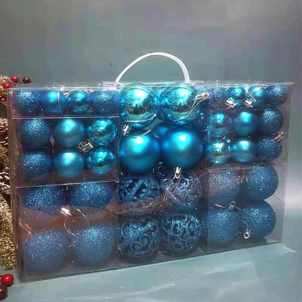 100PCS Fashion Plastic Christmas Ball Set 18 Colors 8cm Christmas Tree Balls Suspensable Xmas Baubles Showcase