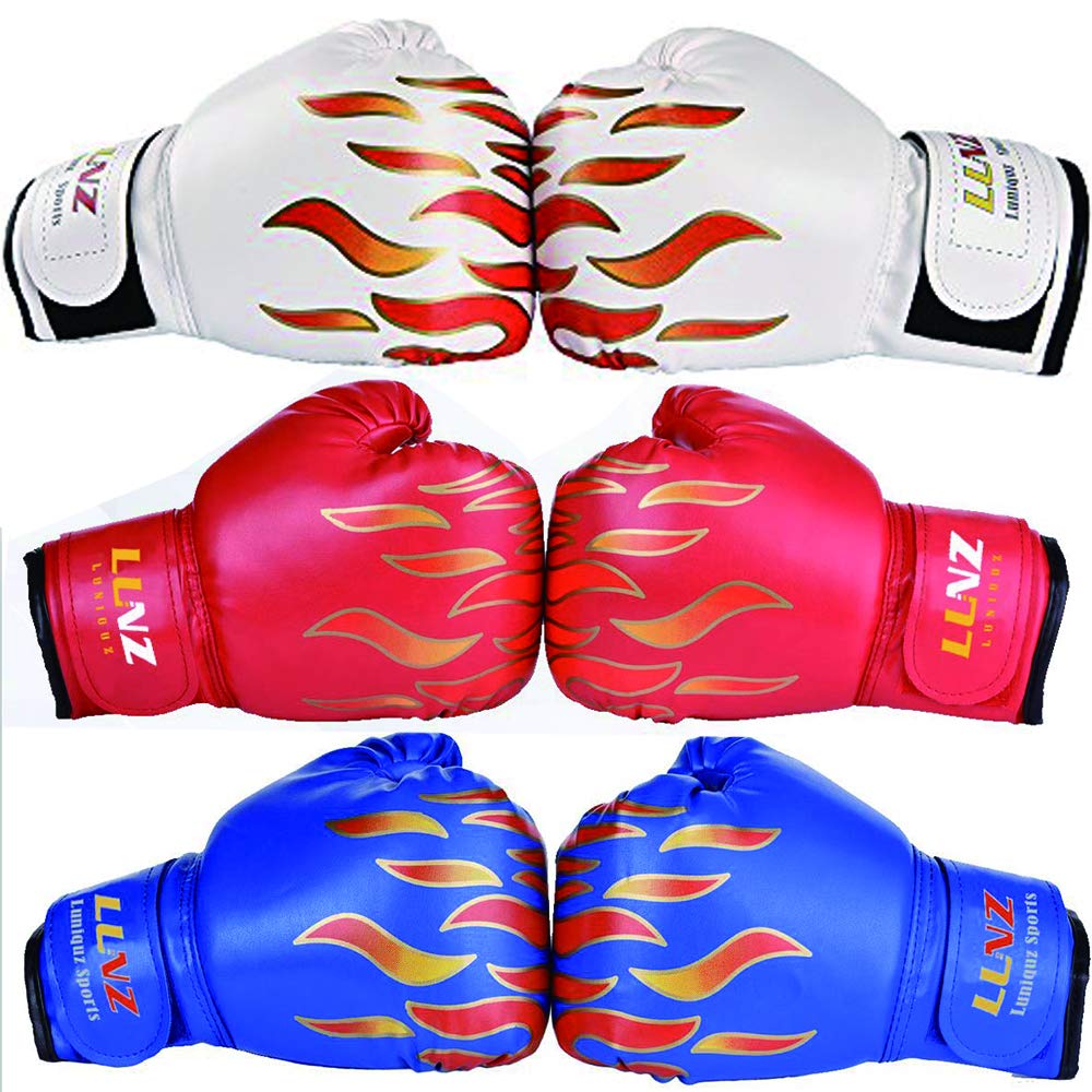 Boxing Gloves LangRay Punching Gloves Training Training Special Training Breathable Martial Arts Karate Kids PU Leather Children's Parent-Child (Blue,
