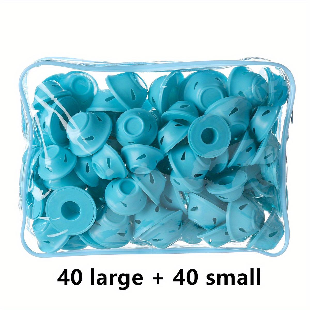 

20/40/80 шт. бигуди ролики грибной колокольчик щипцы для завивки силиконовые многоразовые бигуди без зажима Magic DIY инструмент для завивки с сумкой из ПВХ 80 синий