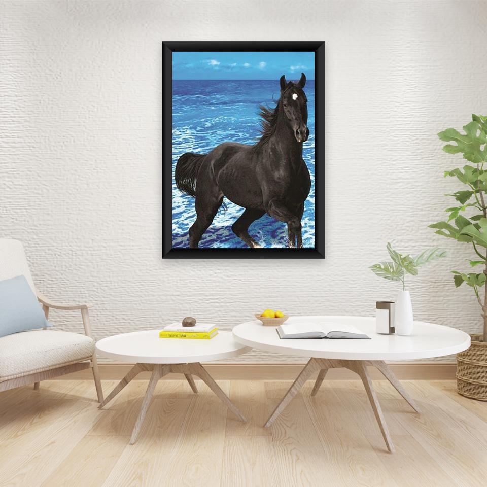 DIY Horse 5D Diamond Painting Full Round Drill Animal Diamond Embroidery Cross Stitch Mosaic Wall Art Rhinestones Home Decor