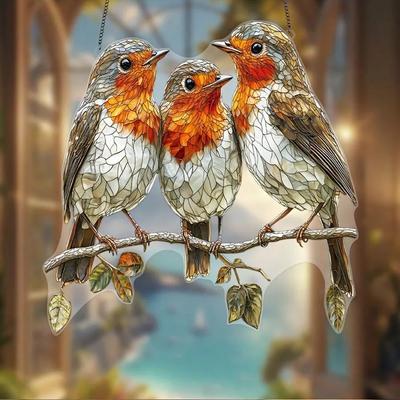 1 stuks Drie Vogeltjes Hanger, Artistieke Decoratie voor Slaapkamer, Tuin en Binnenplaats - Ideaal Cadeau voor Vrienden en Familie