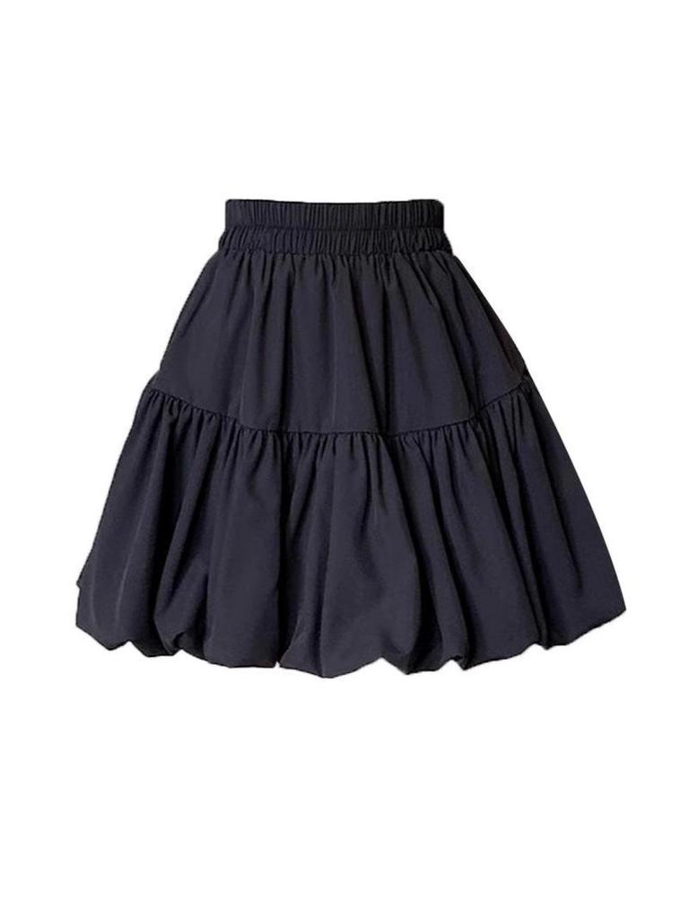 Spring 2025 Women's High-Waisted A-Line Puffy Short Skirt