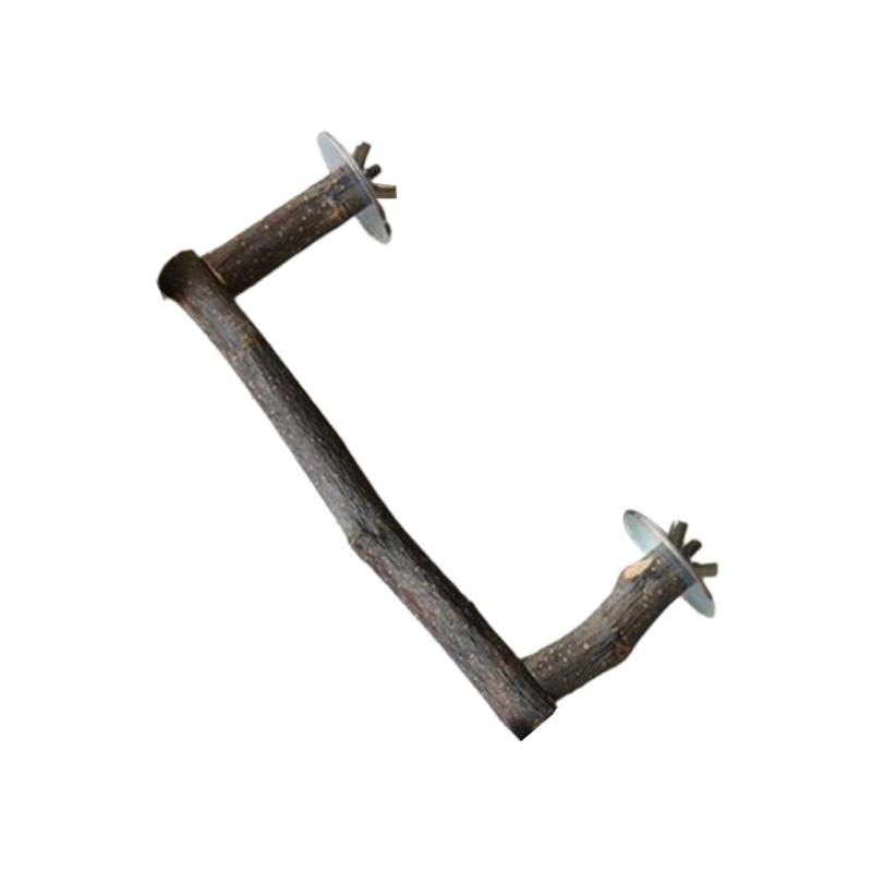 Natural Wood Perch Parrot Bird  Grooming Stand Bar Grinding Claw Toy For Small Medium Birds Easy To Install JJ1546