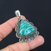 Sterling Silver Pear Amazonite Stone Heart Chakra Wife Artisan Elegant Pendant
