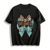 Western Style Leopard Bow MAMA Print Casual Tee For Women Pure Cotton T-shirt