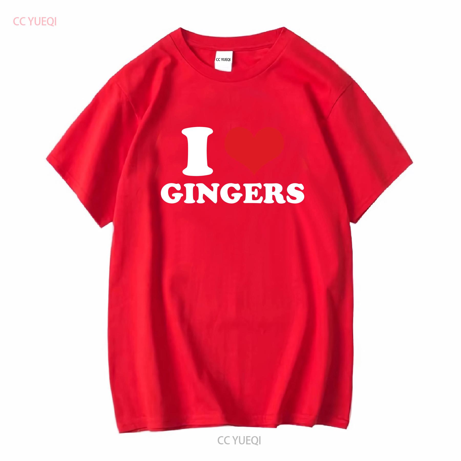 I Love Gingers T Shirt Heart Funny Idea Birthday Redheads long or short sleeves vintage Washed Stretched Comfortable fashion S