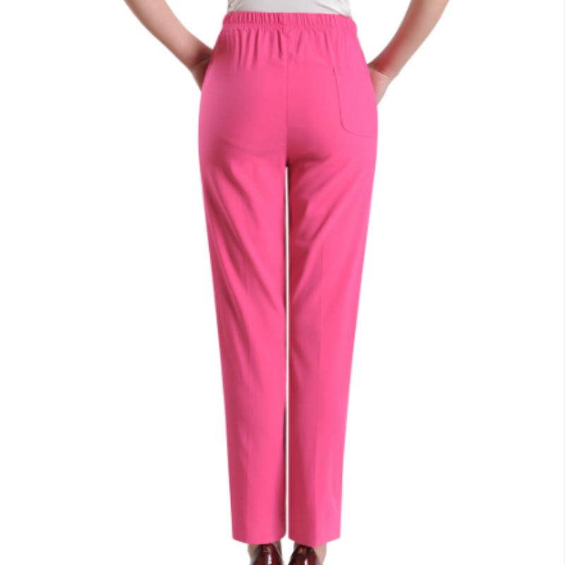 Spring Summer Cotton and Linen Plus Size Women's Pants High Waist  Stretch  Loose Straight-leg Pants