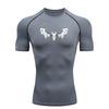 Men's Sports T-shirt Training Fitness Gym Compression Workout Jogging Rashguard Quick-Dry Running High Elasticity Tops Tee