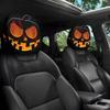 1pcs Smiley Face Printed Car Pillowcase Soft Comfortable Decorative Cushion Cover Auto Seat Headrest Washable Polyester Fabric
