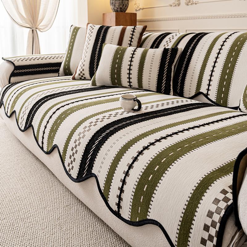 

Подушка для дивана нестандартной формы универсальна для всех сезонов 2025 новая легкая роскошь, высококачественная нескользящая подушка для сиденья, кожаный чехол для дивана прямой ряд 30 * 50Cm waist pillowcase