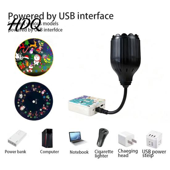 Ambient Night Lamp USB Christmas Snowflake Projector Light Flexible Gooseneck Projection Lamp Decorative LED for Bedroom Ceiling Decoration Pattern