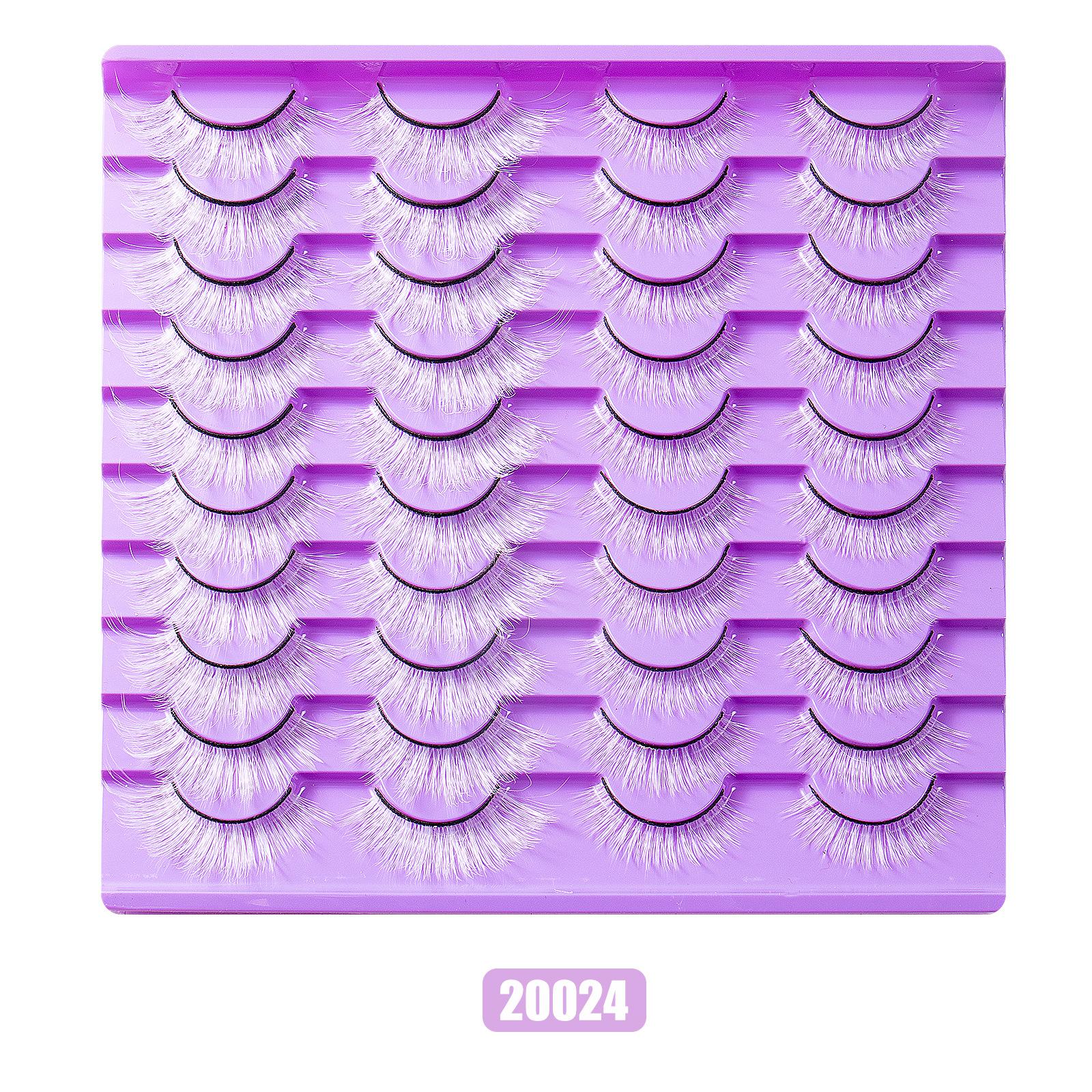 

Преувеличенный праздничный стиль Белые накладные ресницы До 20 пар длинных коротких ресниц из химического волокна