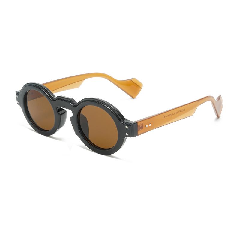 Round Leopard Print Unisex Sunglasses Retro Vintage Circle Frame UV400 Protection Trendy Shades