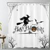 Spookgordijn Gothic Horror Halloween ZwartWit Vleermuizen Polyester Stof Badkamer Bad