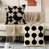 Reduced Geometry Pillow Case Linen Pillow Covers Cover For Couch Living Room Bench Patio Floor Linen Home Decor