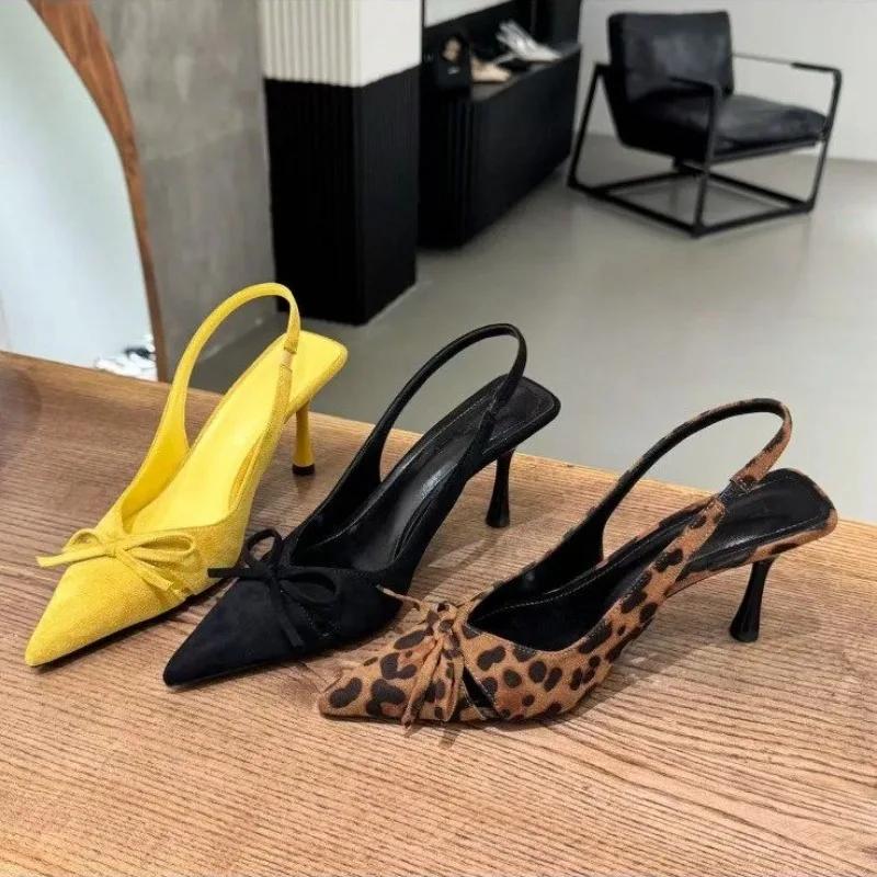 Fashion Women's Shoes 2025 Slingbacks Women's High Heels Fashion Butterfly-knot Office and Career New Best Seller Closed Toe Sandals