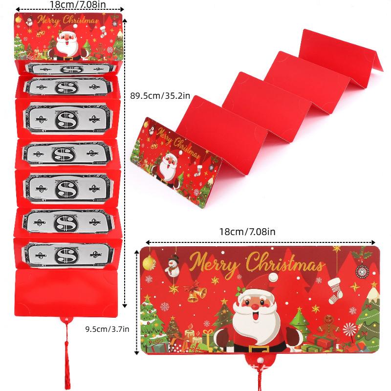 2Pcs Holiday Red Envelope 10-Slot Christmas Money Bag And Gift Card Clip Perfect For Christmas Birthdays And Thanksgiving