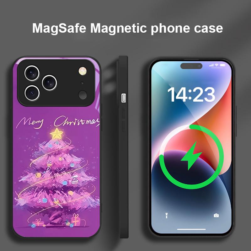 Decorated Christmas Tree For Magsafe iPhone 17 Pro Max 16 E 15 14 13 Plus 12 Mini 11 17 Air XR Xs Max 7 Plus Glass Phone Case