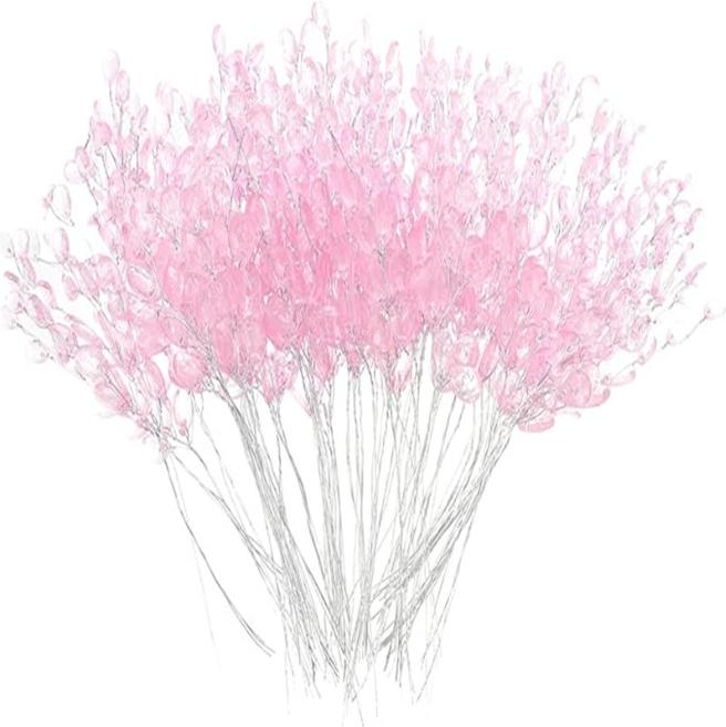 

5/10pcs Artificial white crystal acrylic water droplet Christmas Wedding Bridal Bouquet wreath hairpin DIY Room Hoom decor prop 5 pcs розовый