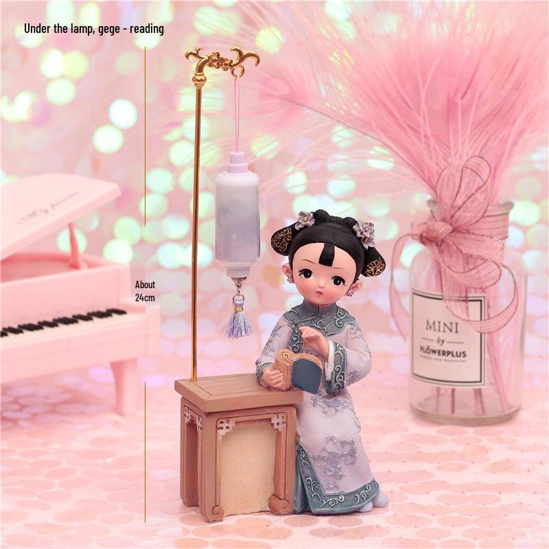 Boneca Princesa Estilo Antigo Xianci de Resina: Ornamento de Mesa Elegante e Presente para Menina