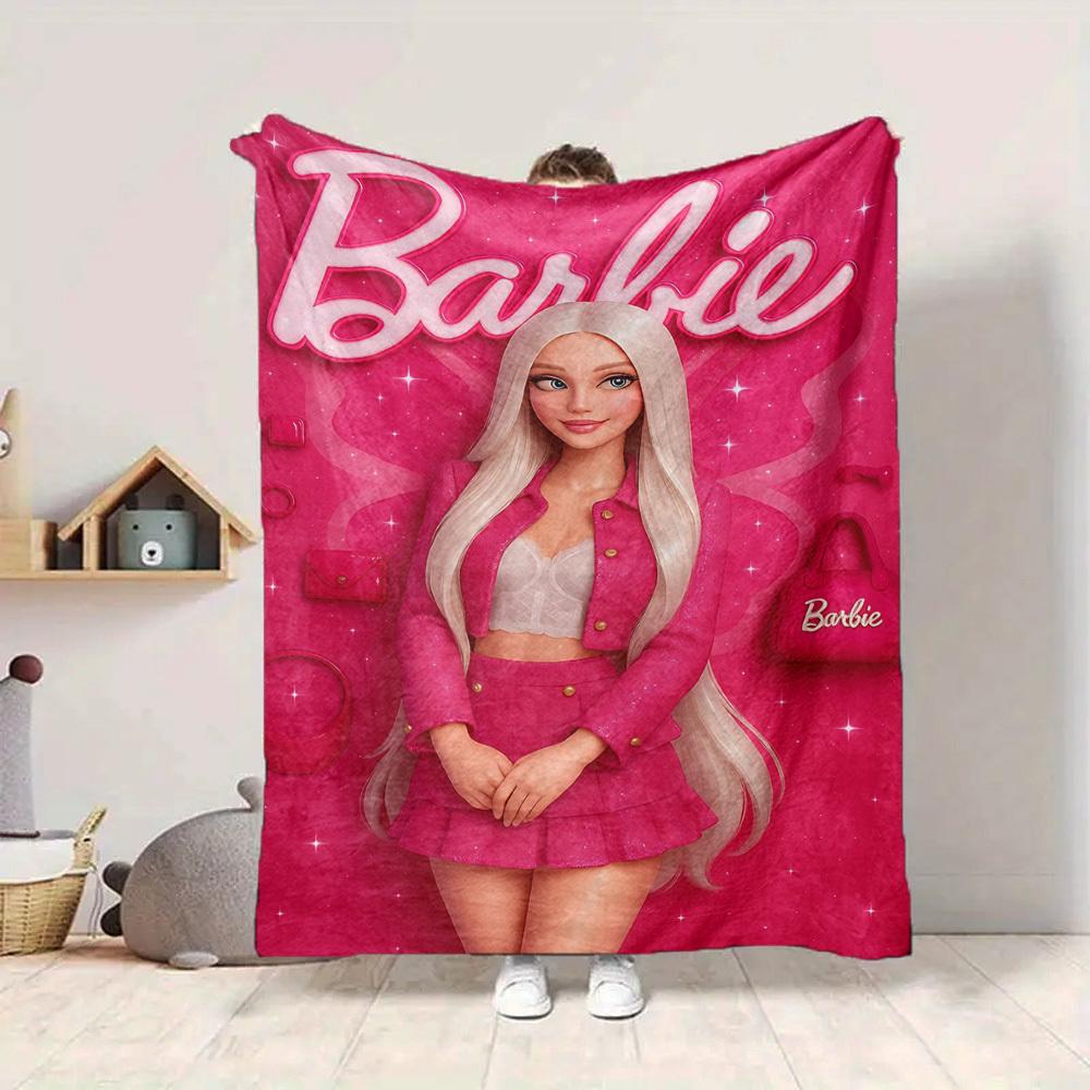 1pc Barbie Fashion Blanket Polyester Fiber, All Season Comfort for Sofa, Bed, Office, Car, Camping Ideal Home Decor & Gift, Office Comfort