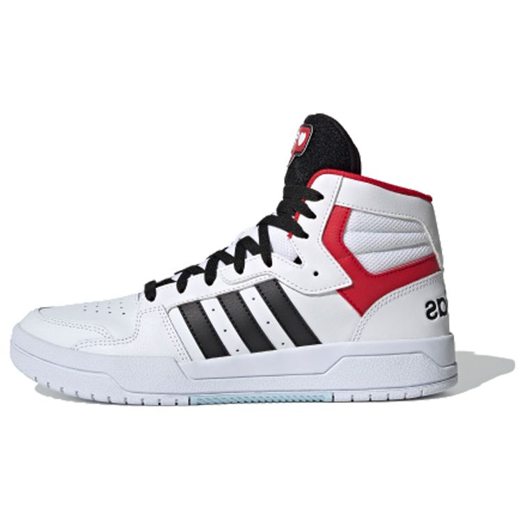 Adidas Neo Entrap Mid Comfortable High-Top Skate Shoes Men Sneakers White Black Red FW7020