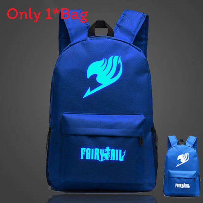 Fairy Tail Backpack Canvas School Bag With Zipper For Students Travel