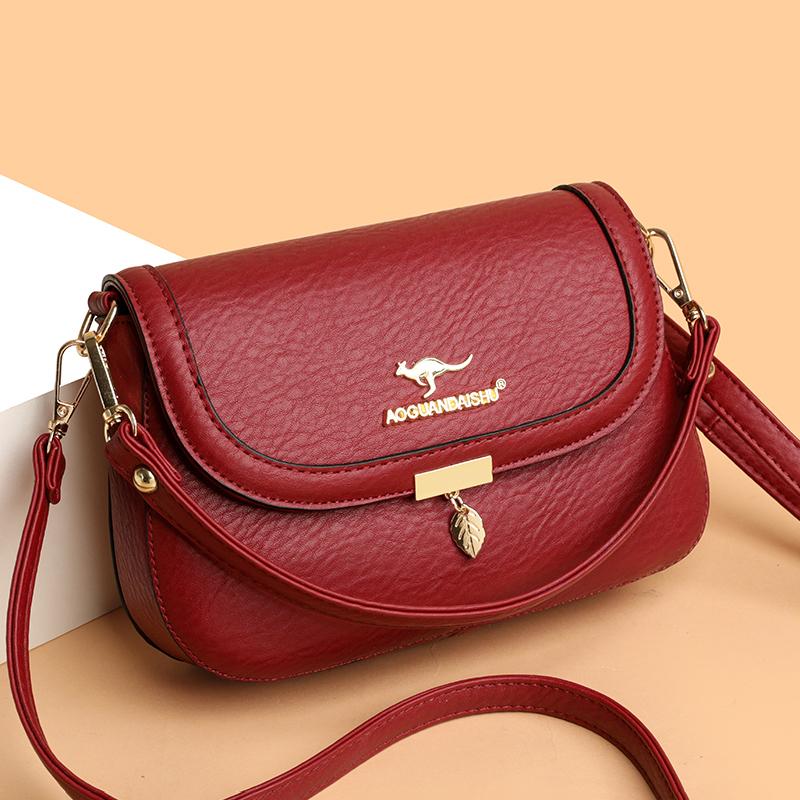 Wysokiej jakości skóra PU Damska torba crossbody na ramię Nowa Luksusowa Jednokolorowa Skórzana torba ręczna Kobieta Listonoszka Tote Sac portfel